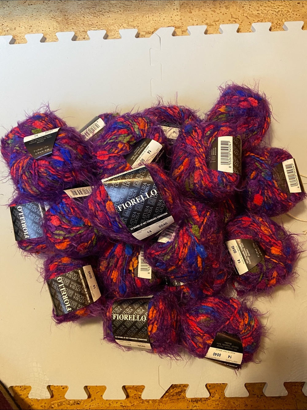 Purple Blend Novelty Eyelash Yarn - Multicolor Accent 20 SKEINS!